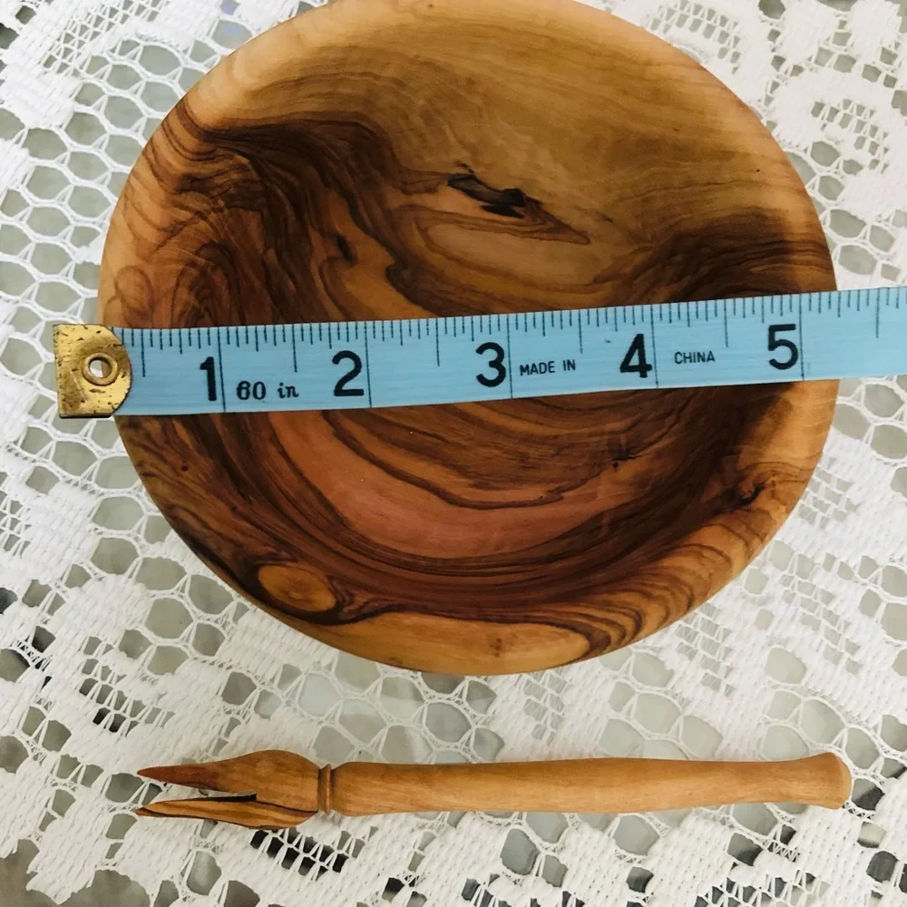NATURAL OLIVE WOOD HONEY BOWL
